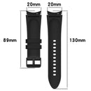 For Samsung Galaxy Watch 5 44mm / 40mm Silicone Leather Black Buckle Watch Band