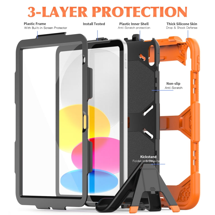 Rugged Silicone Hard PC Tablet Case with Holder For iPad 11th Gen 2025 (A16)