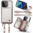 For iPhone 13 Pro Zipper Wallet Leather Phone Case with Dual Lanyard