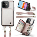 For iPhone 13 Pro Zipper Wallet Leather Phone Case with Dual Lanyard