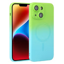 For iPhone 14 Liquid TPU Silicone Gradient MagSafe Phone Case