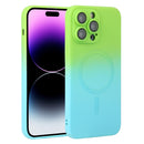For iPhone 14 Liquid TPU Silicone Gradient MagSafe Phone Case