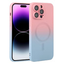 For iPhone 14 Liquid TPU Silicone Gradient MagSafe Phone Case
