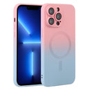 For iPhone 14 Liquid TPU Silicone Gradient MagSafe Phone Case
