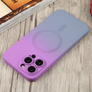 For iPhone 14 Liquid TPU Silicone Gradient MagSafe Phone Case