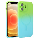 For iPhone 14 Liquid TPU Silicone Gradient MagSafe Phone Case