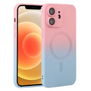For iPhone 14 Liquid TPU Silicone Gradient MagSafe Phone Case