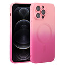 For iPhone 14 Liquid TPU Silicone Gradient MagSafe Phone Case