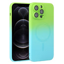 For iPhone 14 Liquid TPU Silicone Gradient MagSafe Phone Case
