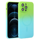 For iPhone 14 Liquid TPU Silicone Gradient MagSafe Phone Case
