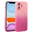 For iPhone 14 Liquid TPU Silicone Gradient MagSafe Phone Case