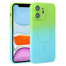 For iPhone 14 Liquid TPU Silicone Gradient MagSafe Phone Case