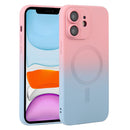 For iPhone 14 Liquid TPU Silicone Gradient MagSafe Phone Case