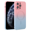 For iPhone 14 Liquid TPU Silicone Gradient MagSafe Phone Case