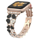 For Apple Watch Series 1-10 Petal Metal Diamond Watch Band
