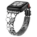 For Apple Watch Series 1-10 Petal Metal Diamond Watch Band