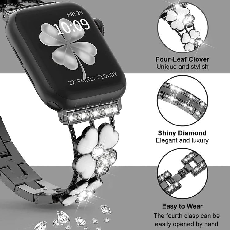 For Apple Watch Series 1-10 Petal Metal Diamond Watch Band