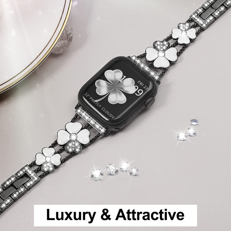 For Apple Watch Series 1-10 Petal Metal Diamond Watch Band
