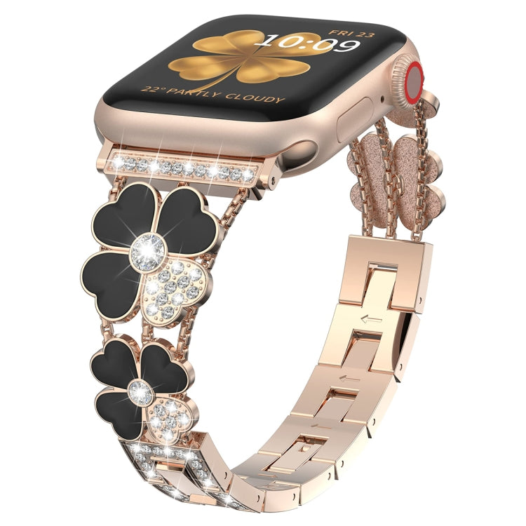 For Apple Watch Series 1-10 Petal Metal Diamond Watch Band