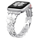For Apple Watch Series 1-10 Petal Metal Diamond Watch Band