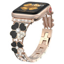 For Apple Watch Series 1-10 Petal Metal Diamond Watch Band