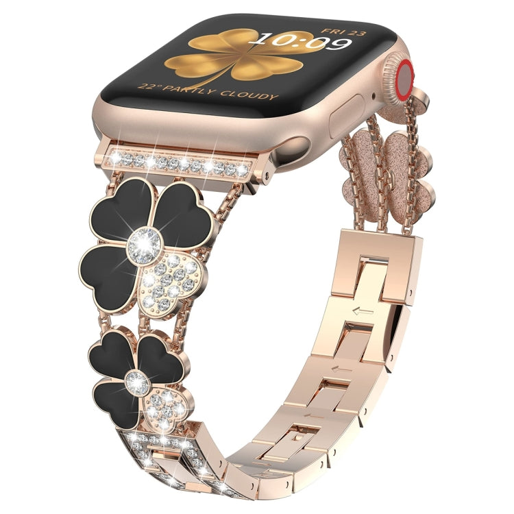 For Apple Watch Series 1-10 Petal Metal Diamond Watch Band