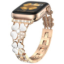 For Apple Watch Series 1-10 Petal Metal Diamond Watch Band