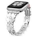 For Apple Watch Series 1-10 Petal Metal Diamond Watch Band