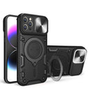 For iPhone 15 Sliding Camera Protector Magnetic Holder Phone Case