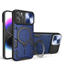For iPhone 15 Sliding Camera Protector Magnetic Holder Phone Case