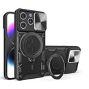 For iPhone 15 Sliding Camera Protector Magnetic Holder Phone Case
