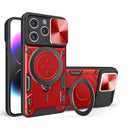 For iPhone 15 Sliding Camera Protector Magnetic Holder Phone Case