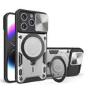 For iPhone 15 Sliding Camera Protector Magnetic Holder Phone Case