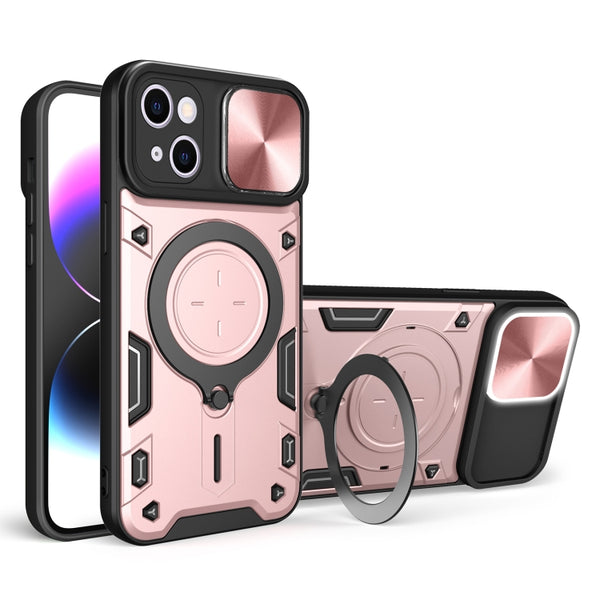 For iPhone 15 Pro Max Sliding Camera Protector Magnetic Holder Phone Case