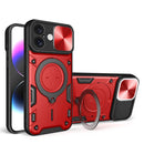 For iPhone 15 Sliding Camera Protector Magnetic Holder Phone Case