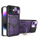 For iPhone 15 Sliding Camera Protector Magnetic Holder Phone Case