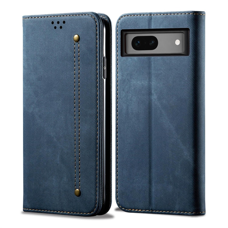 For Google Pixel 8 Pro Denim Texture Casual Style Horizontal Flip Leather Case