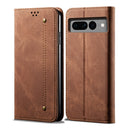 For Google Pixel 8 Pro Denim Texture Casual Style Horizontal Flip Leather Case