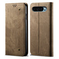 For Google Pixel 9 / 9 Pro Denim Texture Casual Style Horizontal Flip Leather Case