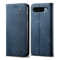 For Google Pixel 9 / 9 Pro Denim Texture Casual Style Horizontal Flip Leather Case