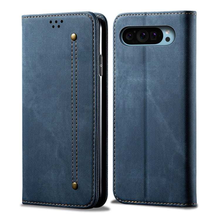 For Google Pixel 8 Pro Denim Texture Casual Style Horizontal Flip Leather Case