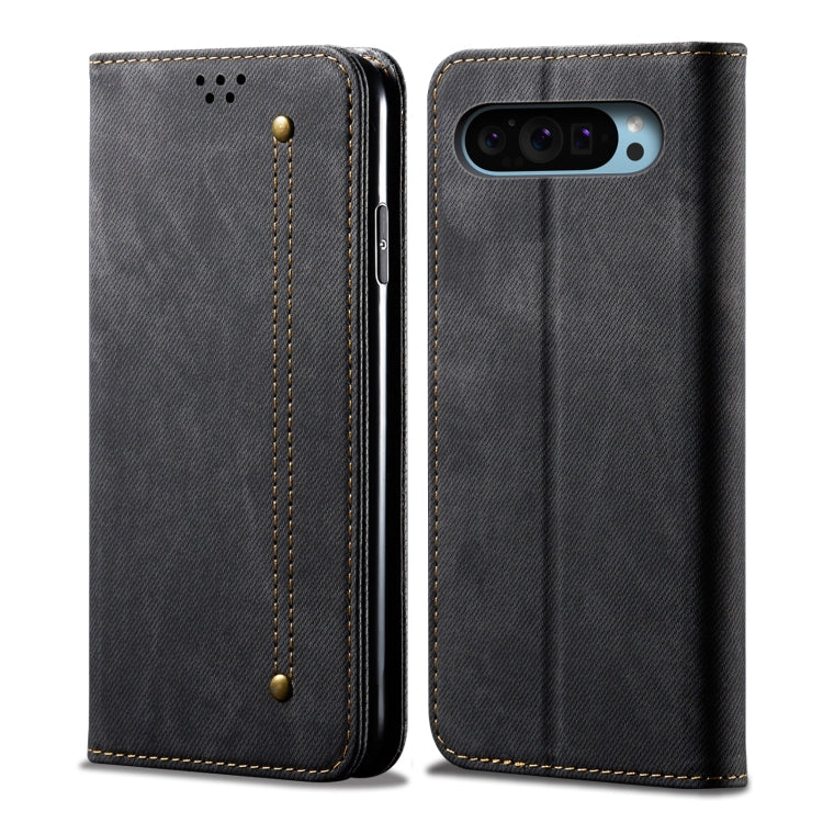 For Google Pixel 8 Pro Denim Texture Casual Style Horizontal Flip Leather Case