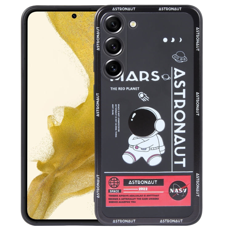 For Samsung Galaxy A21s Astronaut Pattern Silicone Straight Edge Phone Case