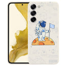 For Samsung Galaxy A12 Astronaut Pattern Silicone Straight Edge Phone Case