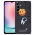 For Samsung Galaxy A24 Astronaut Pattern Silicone Straight Edge Phone Case