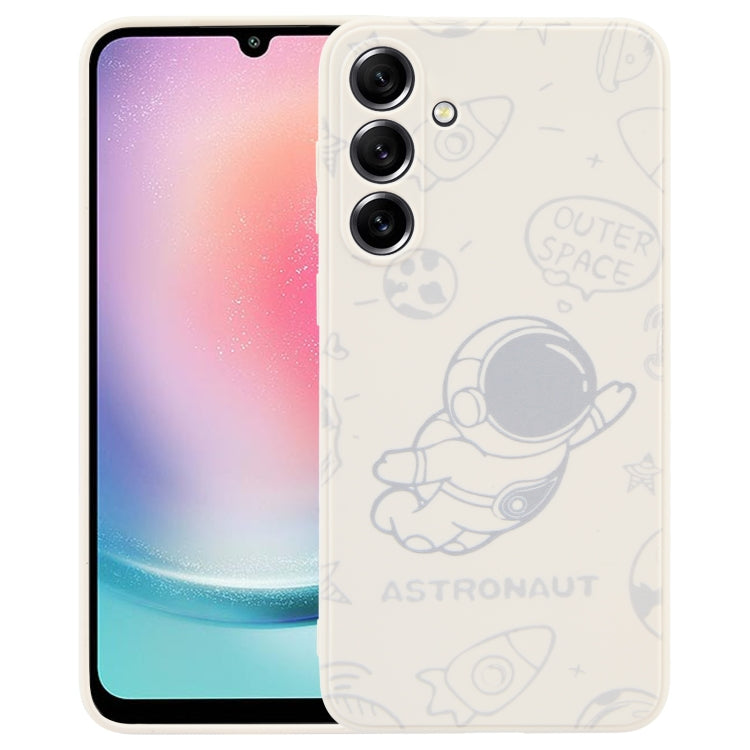 For Samsung Galaxy A51 Astronaut Pattern Silicone Straight Edge Phone Case