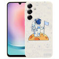 For Samsung Galaxy A24 Astronaut Pattern Silicone Straight Edge Phone Case