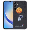 For Samsung Galaxy A34 5G Astronaut Pattern Silicone Straight Edge Phone Case