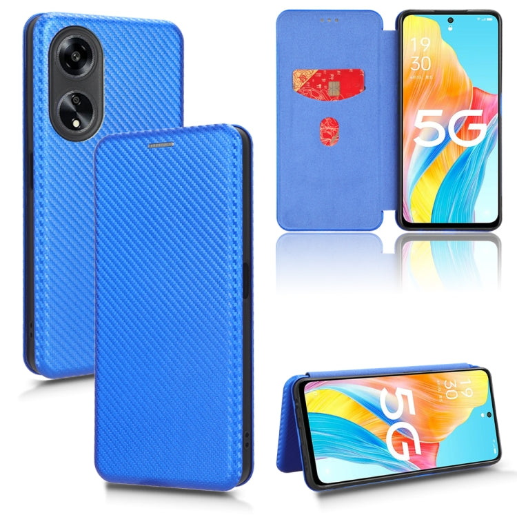 For OPPO A78 4G Carbon Fibre Texture Flip Leather Wallet Phone Case