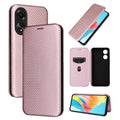 For OPPO A78 4G Carbon Fibre Texture Flip Leather Wallet Phone Case